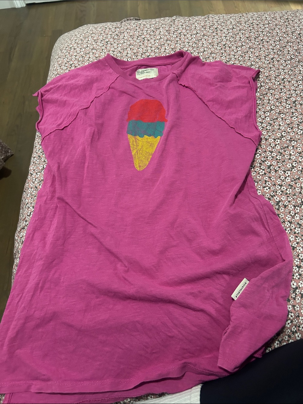 Girls' Bright Pink Ice Cream Graphic Tank Dress